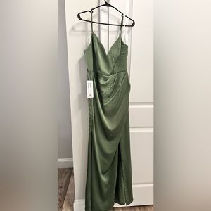 Azazie Jenevleve Stretch Satin Dress A12